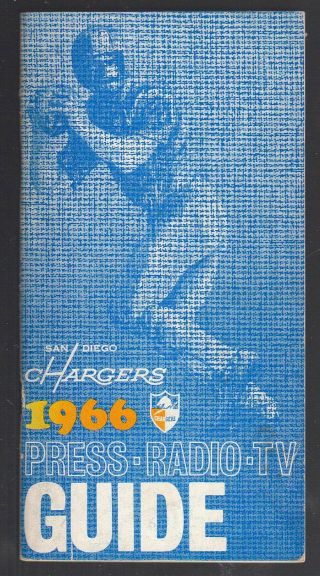 1966 San Diego Chargers Afl Media Guide/excellent/no Creases/overall Wear.