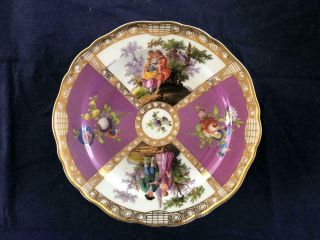 Fine Antique Meissen Wateau Porcelain Hand Painted Cabinet Plate.  2.
