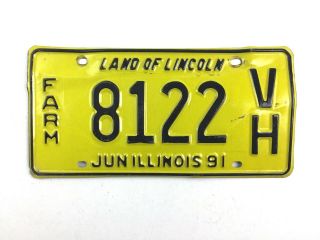 Illinois 1991 Farm Old License Plate Garage Man Cave Old Car Tag Decor Tractor