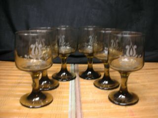 Pfaltzgraff Village Vintage Glassware,  Set Of Six 5 " Tall Wine Glasses,  Stemmed