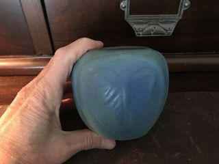 Vintage Van Briggle Butterfly Blue/green Spherical Vessel 3” H