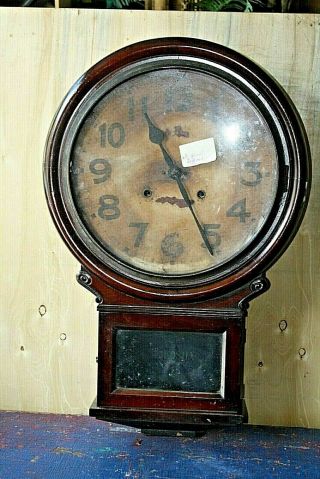 Antique 8 Day Regulator Style Wall Clock Seikosha Made In Japan 1900 Era