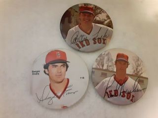 Vintage Carlton Fisk Boston Red Sox (hall Of Famer) Button And Two Greats