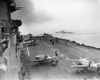 Attacker /sea Fury On Hms Eagle March 1952 - Dated March 1952 (507)
