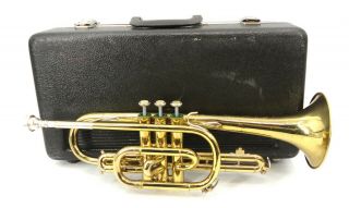Vintage Selmer Bundy Bach Ml 378337 Cornet With Bach 7c Mouthpiece & Hard Case