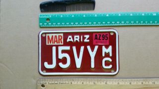 License Plate,  Arizona,  1995,  Motorcycle,  J5vy Mc