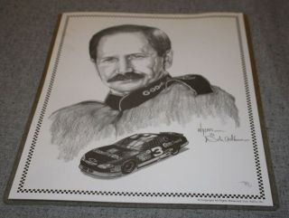 Dale Earnhardt Sr.  & Jr.  Drawing Print Nascar Race Car Drivers By Dale Adkins