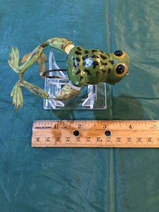 Vintage Jensen Mechanical Frog Fishing Lure Pork Rind Tackle Box Find.