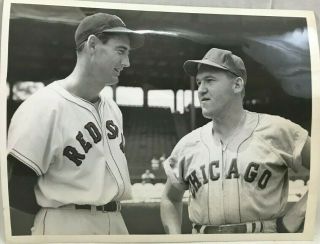 Orig.  C1948 Boston Red Sox Photograph Ted Williams & Chicago White Sox 9 " X 7 "