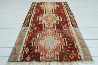 Anatolia Turkish Kilim Doormat Bedroom 5x7 Wool Rug Tapis Kelim Carpet 39 " X70 "