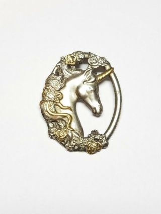 Vintage Gorham Sterling Silver & Gold Wash Unicorn 14gr Pendant