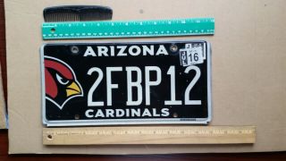 License Plate,  Arizona Cardinal,  Nfl Football Team,  2 Fbp 12