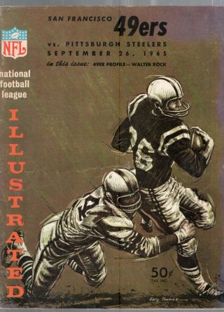 Sept 26 1965 Nfl Football Program - San Francisco 49ers Vs Pittsburgh Steelers
