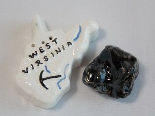 Vintage Parkcraft West Virginia State Salt And Pepper Shakers Lump Of Coal