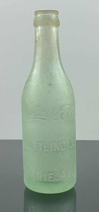 Vintage Coca Cola Glass Bottle Bottling Co.  Erie,  Pa Green Clear