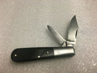 Antique Ka - Bar Union Cut.  Co Barlow Pocket Knife 3 - 3/8 " Closed Orlean Ny