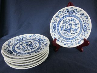 Set Of 7 Vintage Japan Blue & White Blue Danube Blue Onion China Bread Plates