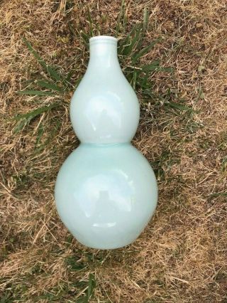A Chinese Celadon Glazed Porcelain Gourd Bottle Vase - Long Quan