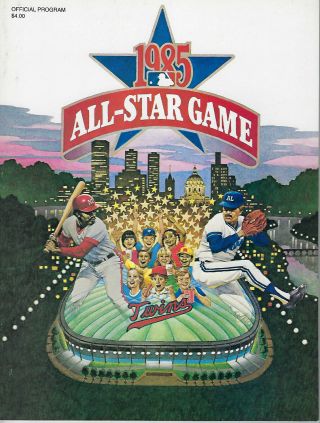 1985 Mlb All - Star Game Program Minnesota Twins Metrodome Lamarr Hoyt Mvp