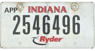 99 Cent Indiana Ryder Apportioned License Plate 2546496