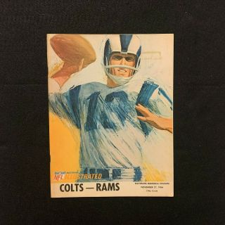 1966 Nfl Football Program Baltimore Colts Vs Los Angeles Rams Nov 27th Unitas