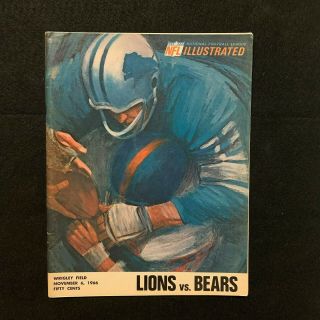 1966 Nfl Football Program Chicago Bears Vs Detroit Lions November 6th Vintage