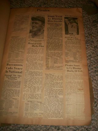 1930 ' s BASEBALL SCRAPBOOK Major League; Newspaper Articles w/Photos 2