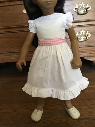 Authentic 80s Vintage 16 " Sasha Doll Clothes White Dress Belt & Shoes