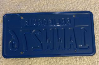 Vintage 1982 California Blue and Yellow License Plate 