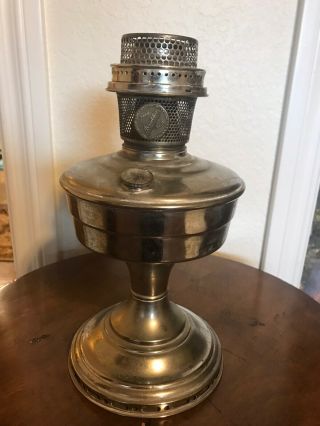 Antique Aladdin Model 9 Kerosene Oil Nickle Lamp