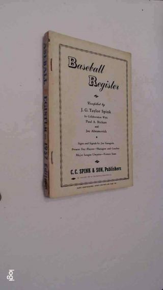 Baseball Register By J G Taylor Spink.  (1957,  Paperback).