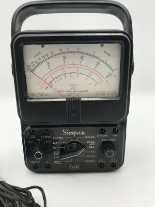 Vintage Simpson Model 260 Series Analog Multimeter Volt - Ohm Milliameter