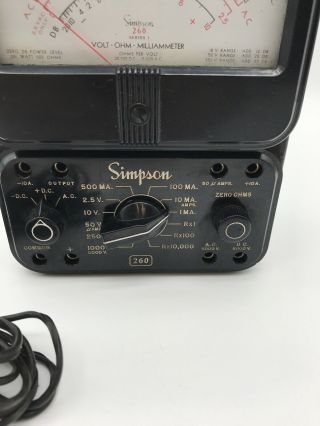 Vintage Simpson Model 260 Series Analog Multimeter Volt - OHM Milliameter 3