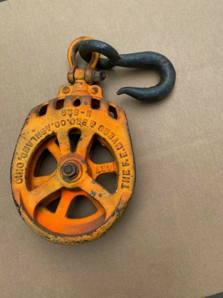 Antique Cast Iron F.  E Myers Pulley Model H - 529 Vintage Cast Iron Pulley