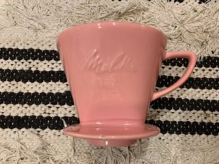 Vintage Melitta Pink Coral Ceramic Pour Over Coffee Dripper 101