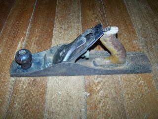 Antique Stanley No.  5 1/2 Smooth Bottom Jack Plane Woodworking Tool Good User