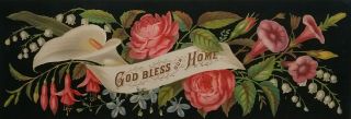 Lge Antique,  Chromo,  Victorian Religious /banner Style Card.  