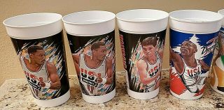 4 Vintage Basketball Plastic Cups – 1992 - 1994 Usa Olympic Dream Team –mcdonald 