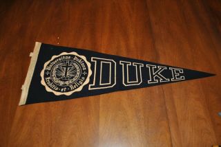 Vintage Duke University Felt Banner,  Pennant,  Flag Raised Felt Letters 29 Inch