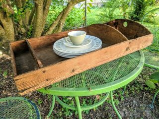 Primitive Antique Wood Tool Caddy/tray,  Farmhouse Decor.  Handmade