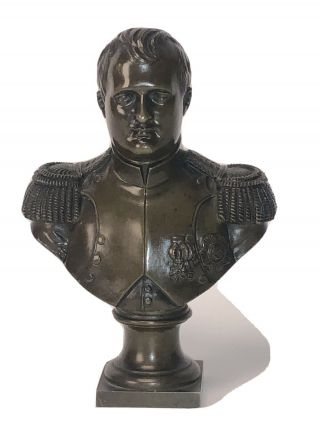 Antique French Empire Style Napoleon Bronze Bust 7” Detailed
