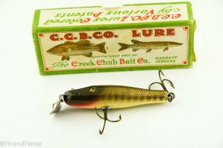 Vintage Creek Chub Baby Pikie Minnow Antique Fishing Lure Correct Box JJ19 2