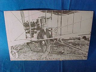 1910 Rppc Aviation History Postcard W Charles Willard,  His Aeroplane
