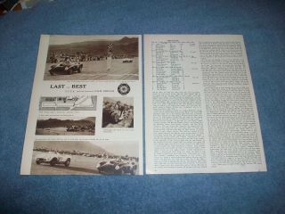1956 Scca Palm Springs Road Race Highlights Vintage Article " Last And Best "