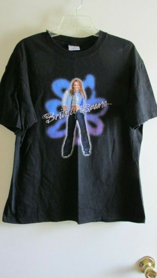 Vintage Britney Baby One More Time Tour 1999 Black Cotton Tee Size L (44)
