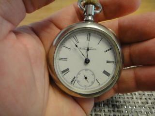 Antique 16 Size American Waltham Watch Co.  Silveriod Hunter Case Pocket Watch