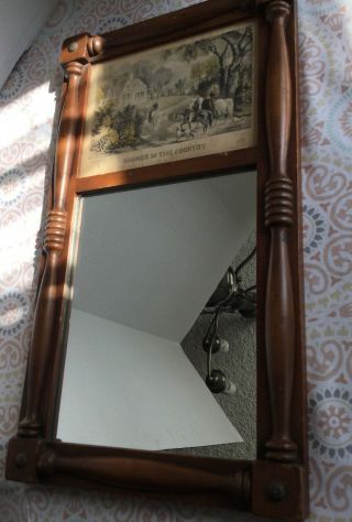 Antique Vintage Framed Mirror Currier And Ives ‘summer In The Country’