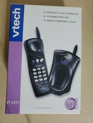 Vtg Vtech 2.  4 Ghz Cordless Landline Phone / Model (vt - 2417)