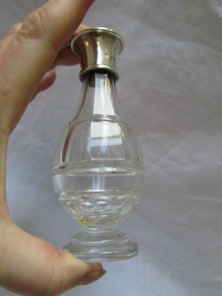 Antique Silver Topped Perfume Bottle Victorian Or Small Decanter London 1876
