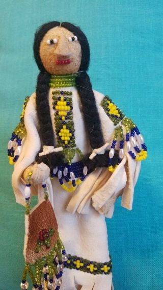 Antique Woman Shoshone Doll Leather/Beaded 30 ' s Native American Indian 2